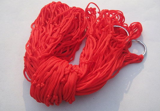 Hanging Nylon Mesh Rope Hammock Sleeping Hanging Bed (Red) by bashfashion