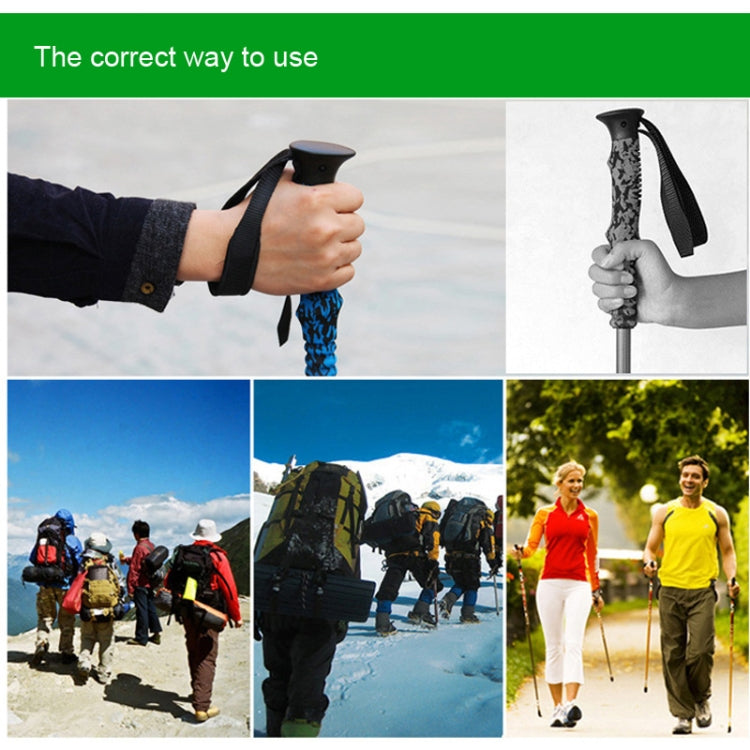 135cm Adjustable Portable Height Outdoor Aluminum Trekking Poles(Green) by bashfashion