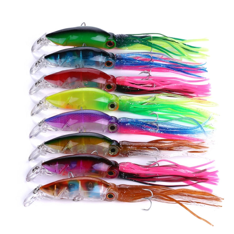 HENGJIA JIZ002 10cm/16.6g 8 PCS Big Octopus Squid Shaped Hard Baits Long Shot Fishing Lures Tackle Baits Fit Sea Fishing and Freshwater Fishing,Bagged by HENGJIA
