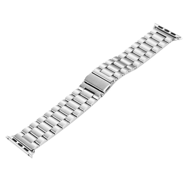 Fold Buckle 3 Beads Stainless Steel Watch Band For Apple Watch Ultra 49mm&Watch Ultra 2 49mm / Series 10 46mm / 9&8&7 45mm / SE 3&SE 2&6&SE&5&4 44mm / 3&2&1 42mm(Silver) by bashfashion