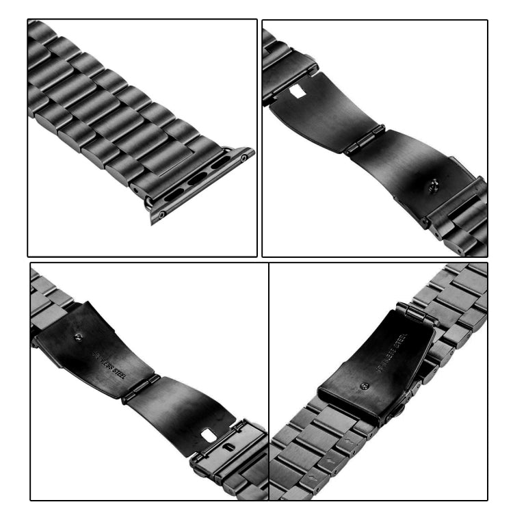 Fold Buckle 3 Beads Stainless Steel Watch Band For Apple Watch Ultra 49mm&Watch Ultra 2 49mm / Series 10 46mm / 9&8&7 45mm / SE 3&SE 2&6&SE&5&4 44mm / 3&2&1 42mm(Pink) by bashfashion