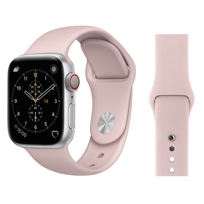 For Apple Watch Series 3 & 2 & 1 38mm Fashion Simple Style Silicone Wrist Watch Band (Pink) by bashfashion