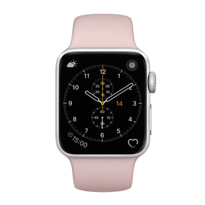 For Apple Watch Series 3 & 2 & 1 38mm Fashion Simple Style Silicone Wrist Watch Band (Pink) by bashfashion