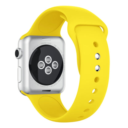 Double Rivets Silicone Watch Band for Apple Watch Series 3 & 2 & 1 38mm(Yellow) by bashfashion