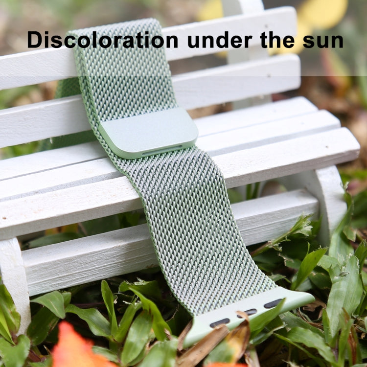 For Apple Watch Series 7 41mm / 6 & SE & 5 & 4 40mm / 3 & 2 & 1 38mm Color-changing Magnetic Nylon Watch Band(Dark Green) by bashfashion