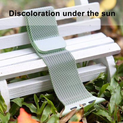 For Apple Watch Series 7 41mm / 6 & SE & 5 & 4 40mm / 3 & 2 & 1 38mm Color-changing Magnetic Nylon Watch Band(Dark Green) by bashfashion