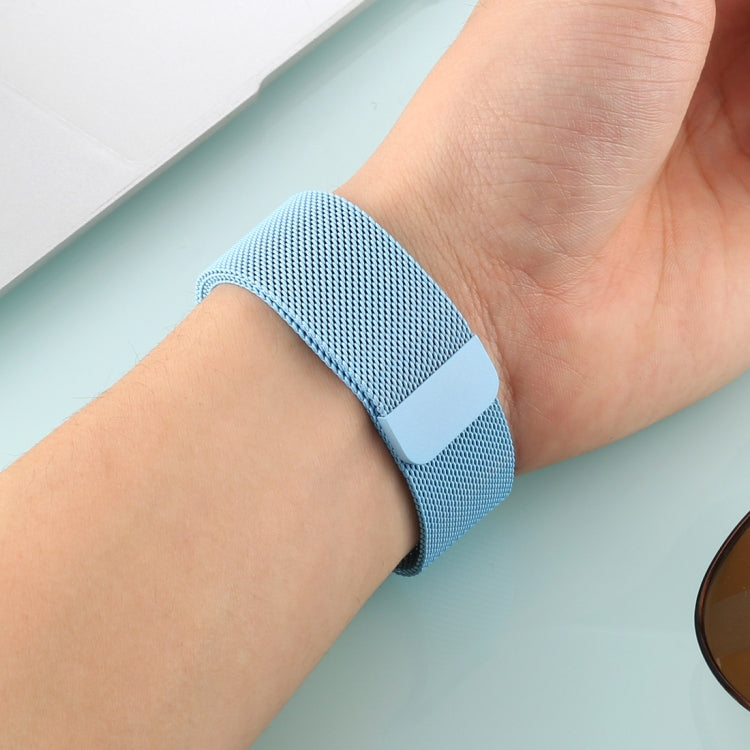 For Apple Watch Series 7 41mm / 6 & SE & 5 & 4 40mm / 3 & 2 & 1 38mm Color-changing Magnetic Nylon Watch Band (Sky Blue) by bashfashion