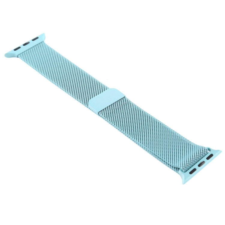 For Apple Watch Series 7 41mm / 6 & SE & 5 & 4 40mm / 3 & 2 & 1 38mm Color-changing Magnetic Nylon Watch Band (Baby Blue) by bashfashion
