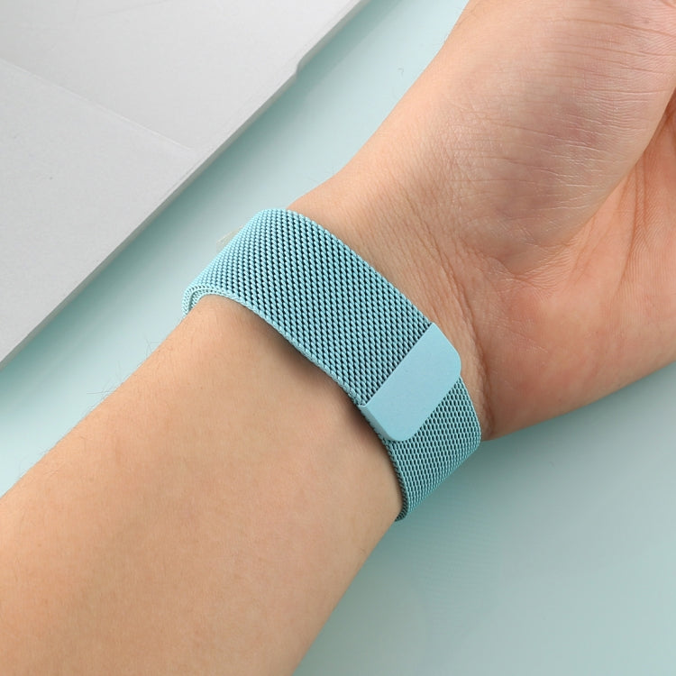 For Apple Watch Series 7 41mm / 6 & SE & 5 & 4 40mm / 3 & 2 & 1 38mm Color-changing Magnetic Nylon Watch Band (Baby Blue) by bashfashion