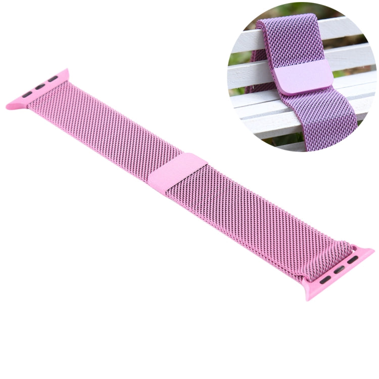 For Apple Watch Ultra 49mm&Watch Ultra 2 49mm / Series 10 46mm / 9&8&7 45mm / SE 3&SE 2&6&SE&5&4 44mm / 3&2&1 42mm Color-changing Magnetic Nylon Watch Band (Pink) by bashfashion