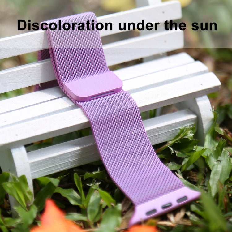 For Apple Watch Ultra 49mm&Watch Ultra 2 49mm / Series 10 46mm / 9&8&7 45mm / SE 3&SE 2&6&SE&5&4 44mm / 3&2&1 42mm Color-changing Magnetic Nylon Watch Band (Pink) by bashfashion