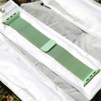 For Apple Watch Ultra 49mm&Watch Ultra 2 49mm / Series 10 46mm / 9&8&7 45mm / SE 3&SE 2&6&SE&5&4 44mm / 3&2&1 42mm Color-changing Magnetic Nylon Watch Band (Green) by bashfashion