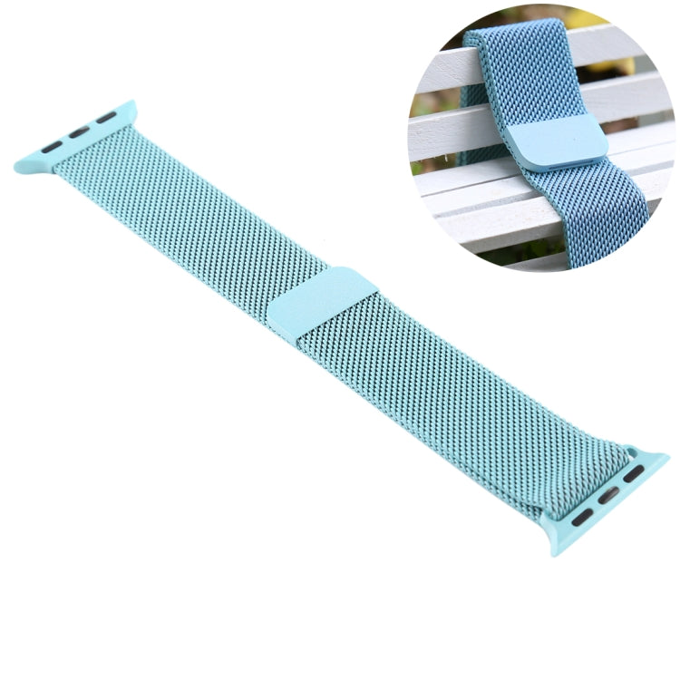For Apple Watch Ultra 49mm&Watch Ultra 2 49mm / Series 10 46mm / 9&8&7 45mm / SE 3&SE 2&6&SE&5&4 44mm / 3&2&1 42mm Color-changing Magnetic Nylon Watch Band (Baby Blue) by bashfashion