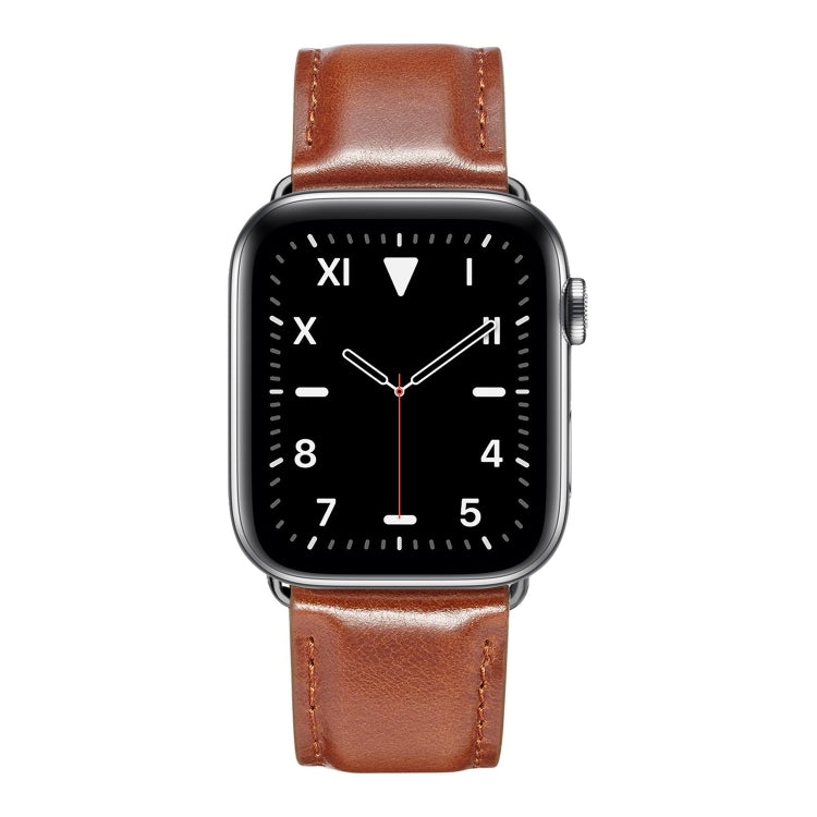 Black Buckle Leather Watch Band For Apple Watch Ultra 49mm&Watch Ultra 2 49mm / Series 10 46mm / 9&8&7 45mm / SE 3&SE 2&6&SE&5&4 44mm / 3&2&1 42mm(Brown) by bashfashion
