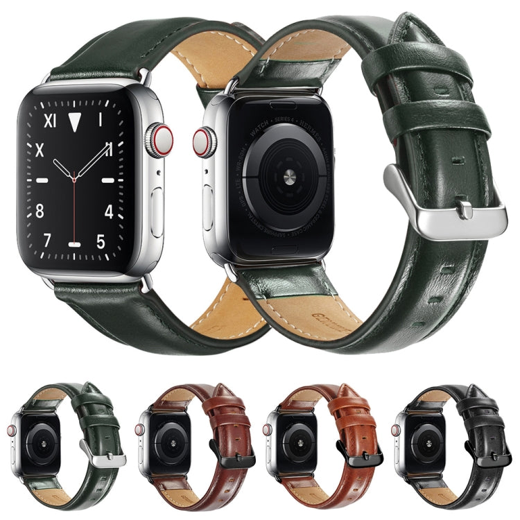 Black Buckle Leather Watch Band For Apple Watch Ultra 49mm&Watch Ultra 2 49mm / Series 10 46mm / 9&8&7 45mm / SE 3&SE 2&6&SE&5&4 44mm / 3&2&1 42mm(Brown) by bashfashion