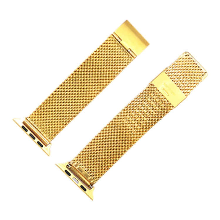 304 Stainless Steel Milanese Watch Band with Connector For Apple Watch Series 10 42mm / 9&8&7 41mm / SE 3&SE 2&6&SE&5&4 40mm / 3&2&1 38mm(Gold) by bashfashion