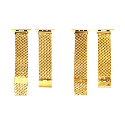304 Stainless Steel Milanese Watch Band with Connector For Apple Watch Series 10 42mm / 9&8&7 41mm / SE 3&SE 2&6&SE&5&4 40mm / 3&2&1 38mm(Gold) by bashfashion