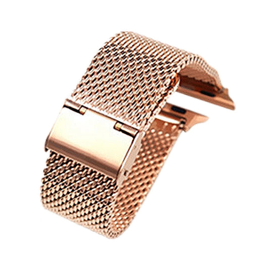 304 Stainless Steel Milanese Watch Band with Connector For Apple Watch Series 10 42mm / 9&8&7 41mm / SE 3&SE 2&6&SE&5&4 40mm / 3&2&1 38mm(Rose Gold) by bashfashion