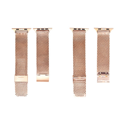 304 Stainless Steel Milanese Watch Band with Connector For Apple Watch Series 10 42mm / 9&8&7 41mm / SE 3&SE 2&6&SE&5&4 40mm / 3&2&1 38mm(Rose Gold) by bashfashion