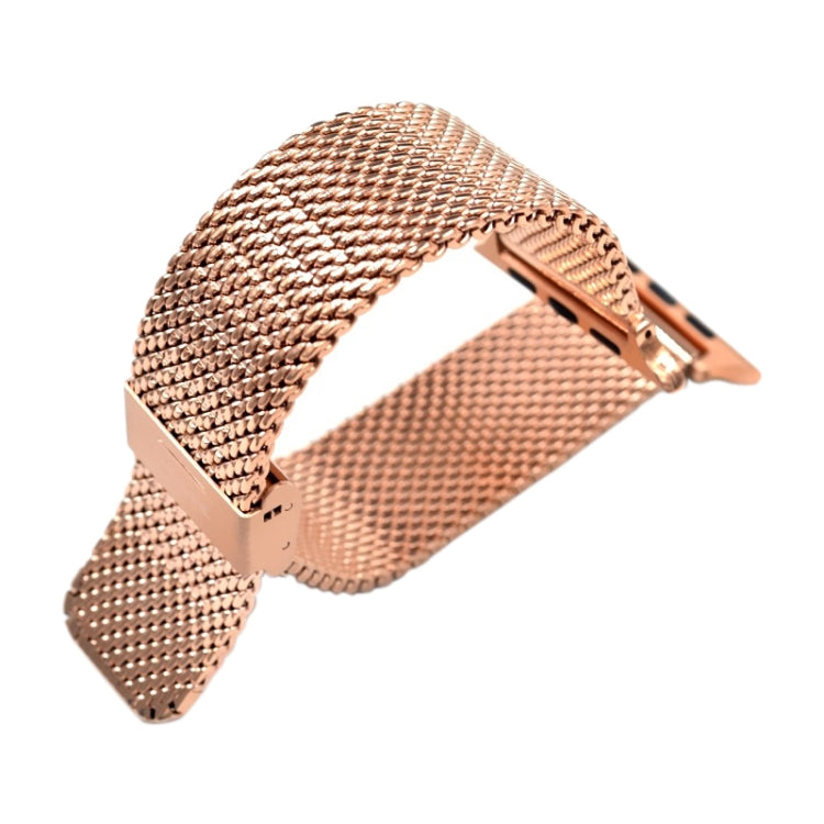 304 Stainless Steel Milanese Watch Band with Connector For Apple Watch Series 10 42mm / 9&8&7 41mm / SE 3&SE 2&6&SE&5&4 40mm / 3&2&1 38mm(Rose Gold) by bashfashion