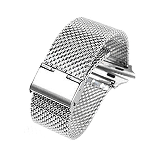 304 Stainless Steel Milanese Watch Band with Connector For Apple Watch Series 10 42mm / 9&8&7 41mm / SE 3&SE 2&6&SE&5&4 40mm / 3&2&1 38mm(Silver) by bashfashion
