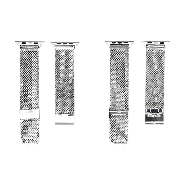 304 Stainless Steel Milanese Watch Band with Connector For Apple Watch Series 10 42mm / 9&8&7 41mm / SE 3&SE 2&6&SE&5&4 40mm / 3&2&1 38mm(Silver) by bashfashion