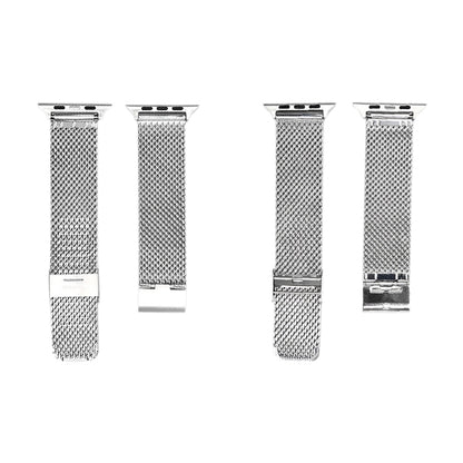 304 Stainless Steel Milanese Watch Band with Connector For Apple Watch Series 10 42mm / 9&8&7 41mm / SE 3&SE 2&6&SE&5&4 40mm / 3&2&1 38mm(Silver) by bashfashion