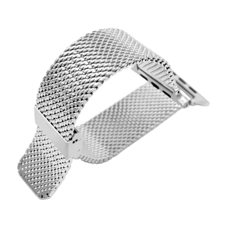 304 Stainless Steel Milanese Watch Band with Connector For Apple Watch Series 10 42mm / 9&8&7 41mm / SE 3&SE 2&6&SE&5&4 40mm / 3&2&1 38mm(Silver) by bashfashion