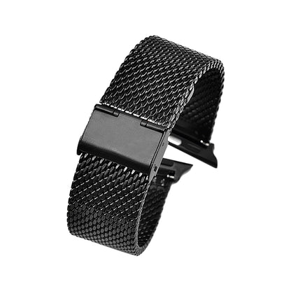 304 Stainless Steel Milanese Watch Band with Connector For Apple Watch Ultra 49mm&Watch Ultra 2 49mm / Series 10 46mm / 9&8&7 45mm / SE 3&SE 2&6&SE&5&4 44mm / 3&2&1 42mm(Black) by bashfashion