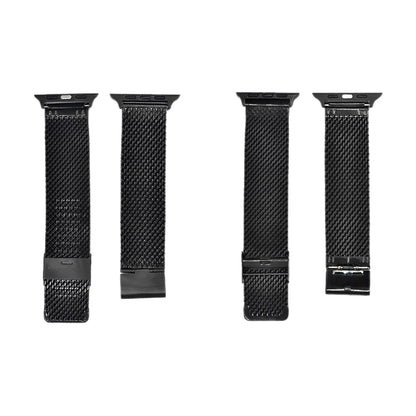 304 Stainless Steel Milanese Watch Band with Connector For Apple Watch Ultra 49mm&Watch Ultra 2 49mm / Series 10 46mm / 9&8&7 45mm / SE 3&SE 2&6&SE&5&4 44mm / 3&2&1 42mm(Black) by bashfashion