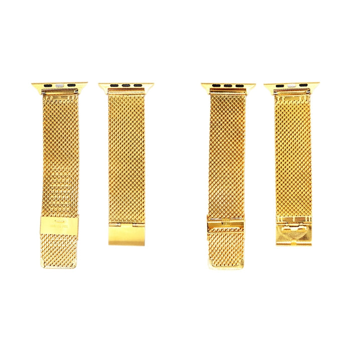304 Stainless Steel Milanese Watch Band with Connector For Apple Watch Ultra 49mm&Watch Ultra 2 49mm / Series 10 46mm / 9&8&7 45mm / SE 3&SE 2&6&SE&5&4 44mm / 3&2&1 42mm(Gold) by bashfashion