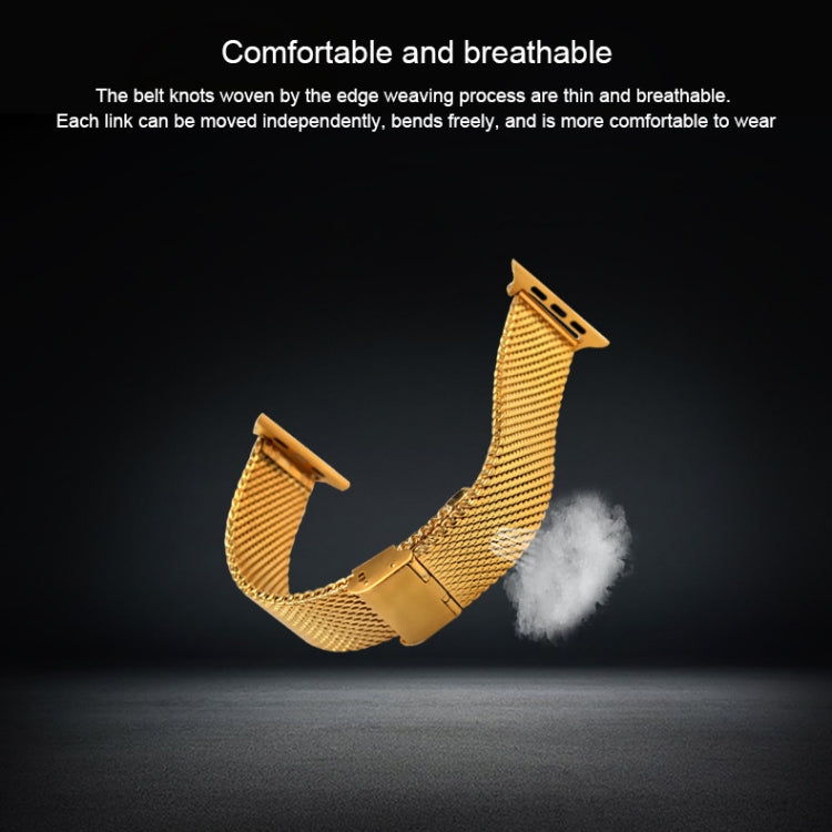 304 Stainless Steel Milanese Watch Band with Connector For Apple Watch Ultra 49mm&Watch Ultra 2 49mm / Series 10 46mm / 9&8&7 45mm / SE 3&SE 2&6&SE&5&4 44mm / 3&2&1 42mm(Gold) by bashfashion