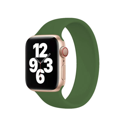 For Apple Watch Series 10 42mm / 9&8&7 41mm / SE 3&SE 2&6&SE&5&4 40mm / 3&2&1 38mm Solid Color Elastic Silicone Watch Band, Size:S 130mm (Alfalfa Grass) by bashfashion