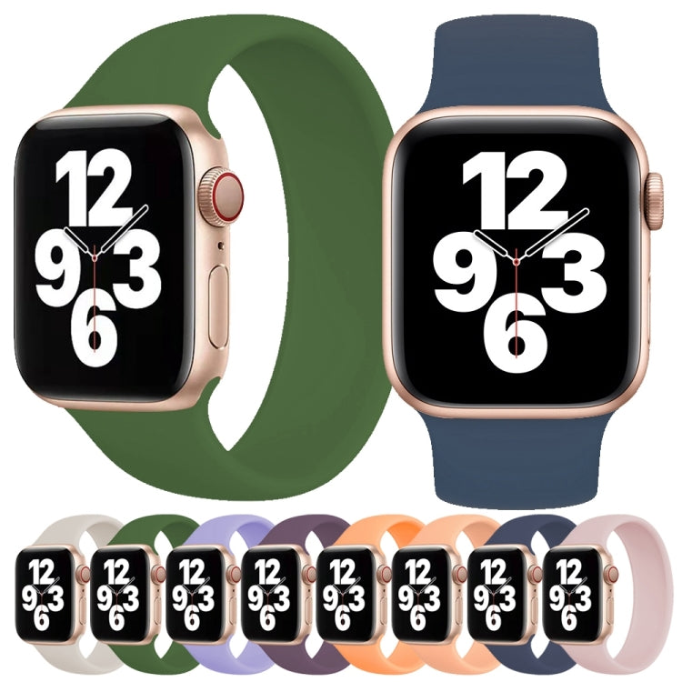 For Apple Watch Series 10 42mm / 9&8&7 41mm / SE 3&SE 2&6&SE&5&4 40mm / 3&2&1 38mm Solid Color Elastic Silicone Watch Band, Size:L 156mm (Alfalfa Grass) by bashfashion