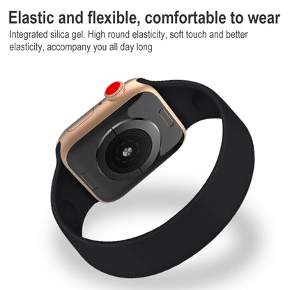 For Apple Watch Ultra 49mm&Watch Ultra 2 49mm / Series 10 46mm / 9&8&7 45mm / SE 3&SE 2&6&SE&5&4 44mm / 3&2&1 42mm Solid Color Elastic Silicone Watch Band, Size:M 143mm (Alfalfa Grass) by bashfashion