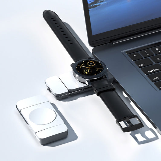 U8S USB / Type-C Magnetic Wireless Charger Fast Charger for Samsung Watch 3 / 4, 4 Classic, Active 1 / 2(White) by bashfashion