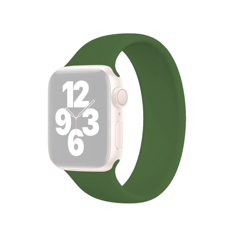 For Apple Watch Ultra 49mm&Watch Ultra 2 49mm / Series 10 46mm / 9&8&7 45mm / SE 3&SE 2&6&SE&5&4 44mm / 3&2&1 42mm Solid Color Elastic Silicone Watch Band, Size:L 156mm (Alfalfa Grass) by bashfashion