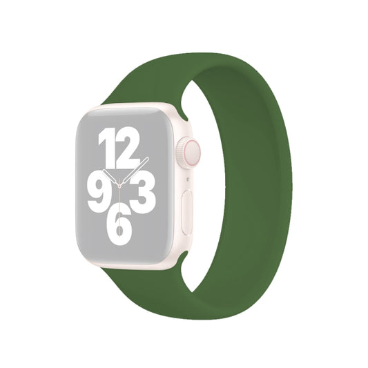 For Apple Watch Ultra 49mm&Watch Ultra 2 49mm / Series 10 46mm / 9&8&7 45mm / SE 3&SE 2&6&SE&5&4 44mm / 3&2&1 42mm Solid Color Elastic Silicone Watch Band, Size:L 156mm (Alfalfa Grass) by bashfashion