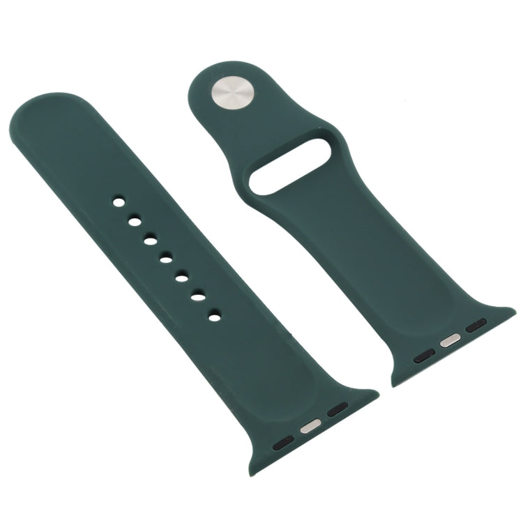 For Apple Watch Series 7 41mm / 6 & SE & 5 & 4 40mm / 3 & 2 & 1 38mm Silicone Watch Band (Dark Green) by bashfashion