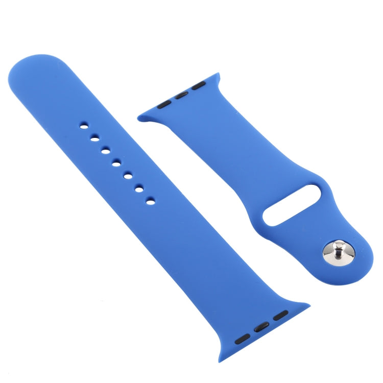 For Apple Watch Ultra 49mm&Watch Ultra 2 49mm / Series 10 46mm / 9&8&7 45mm / SE 3&SE 2&6&SE&5&4 44mm / 3&2&1 42mm Silicone Watch Band (Dark Blue) by bashfashion