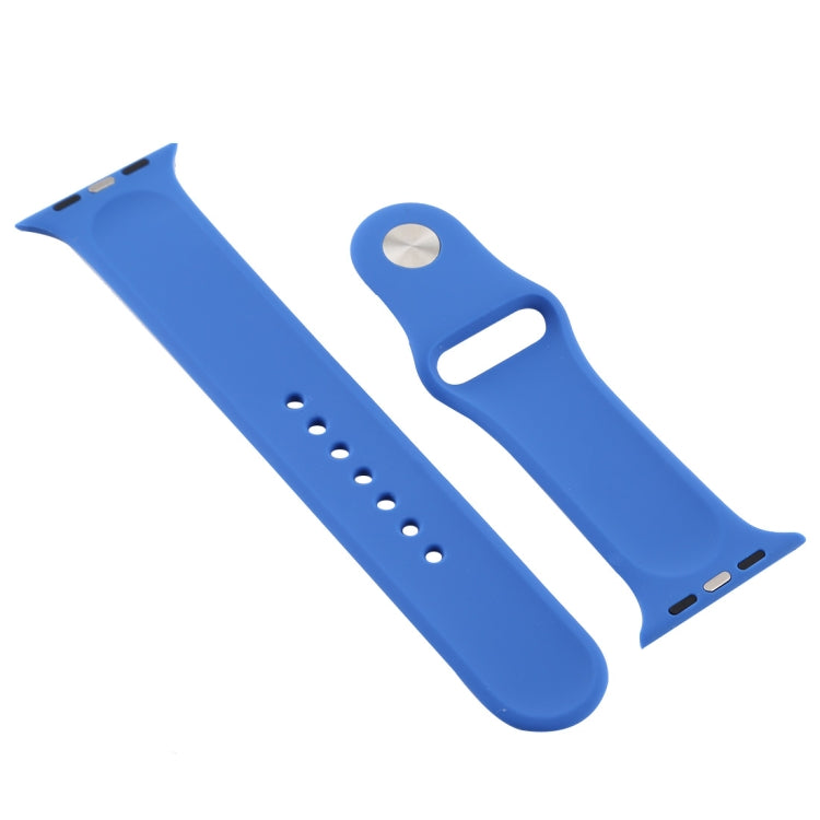 For Apple Watch Ultra 49mm&Watch Ultra 2 49mm / Series 10 46mm / 9&8&7 45mm / SE 3&SE 2&6&SE&5&4 44mm / 3&2&1 42mm Silicone Watch Band (Dark Blue) by bashfashion
