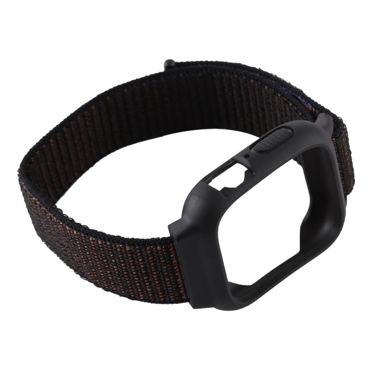 For Apple Watch Ultra 49mm&Watch Ultra 2 49mm / Series 10 46mm / 9&8&7 45mm / SE 3&SE 2&6&SE&5&4 44mm / 3&2&1 42mm Nylon Watch Band with Hook and Loop Fastener (Black Brown) by bashfashion