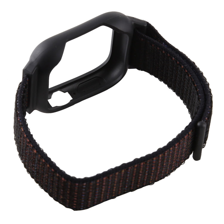 For Apple Watch Ultra 49mm&Watch Ultra 2 49mm / Series 10 46mm / 9&8&7 45mm / SE 3&SE 2&6&SE&5&4 44mm / 3&2&1 42mm Nylon Watch Band with Hook and Loop Fastener (Black Brown) by bashfashion