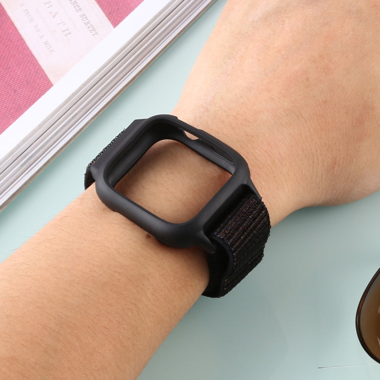 For Apple Watch Ultra 49mm&Watch Ultra 2 49mm / Series 10 46mm / 9&8&7 45mm / SE 3&SE 2&6&SE&5&4 44mm / 3&2&1 42mm Nylon Watch Band with Hook and Loop Fastener (Black Brown) by bashfashion