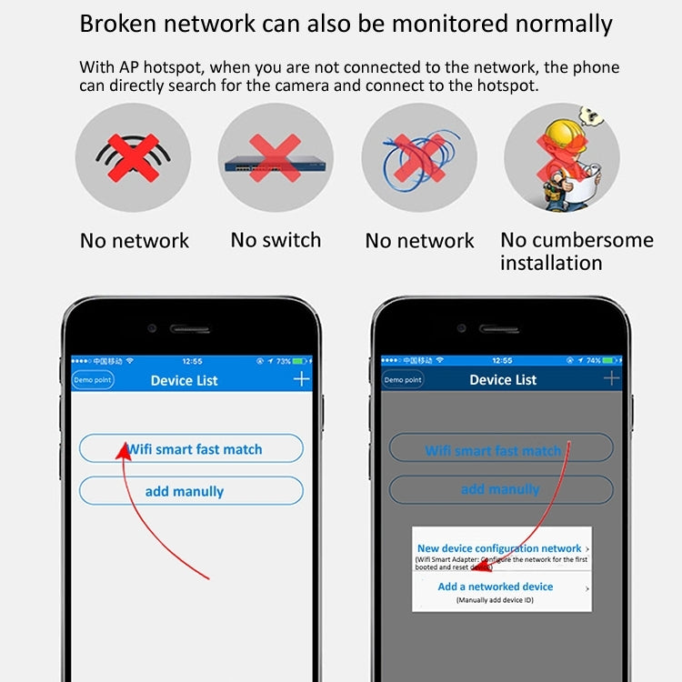 720P HD 1.0 MP Wireless IP Camera, Support Infrared Night Vision / Motion Detection / APP Control, US Plug by bashfashion