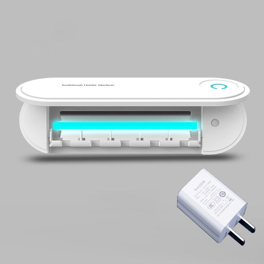Toothbrush Dryer Sterilizer Bathroom Wall-mounted Toothbrush Holder, Plug-in Powered with US Plug by bashfashion