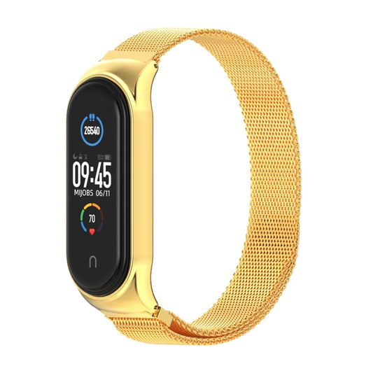 Mijobs Milan CS Metal Magnetic Watch Band for Xiaomi Mi Band 3 & 4 & 5 & 6, Host not Include(Gold) by bashfashion
