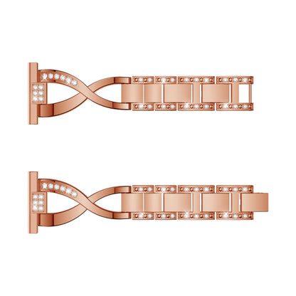 X-shaped Diamond Stainless Steel Wrist Strap WatchBand for Galaxy Watch Active 20mm(Rose Gold) by bashfashion