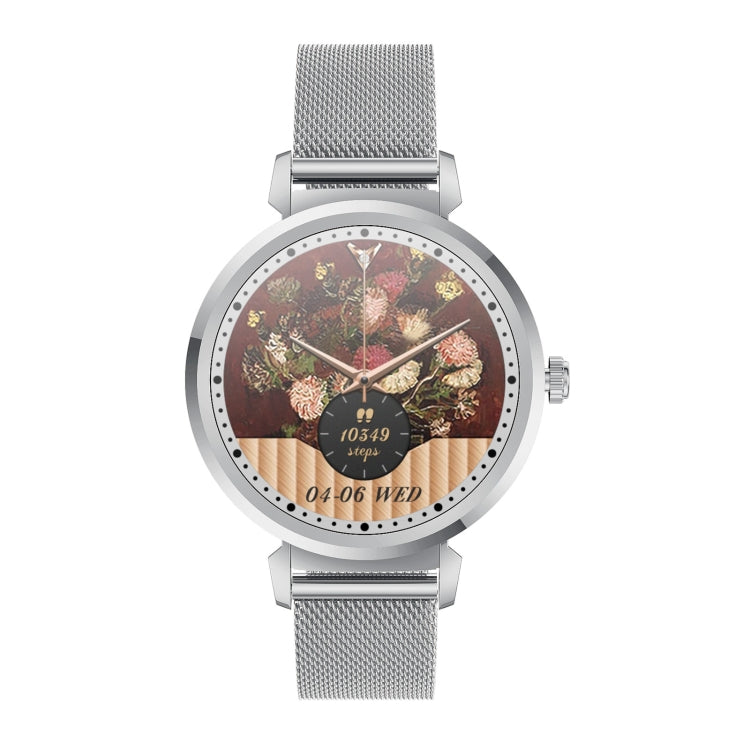 KC06 Women Menstrual Period Smart Watch Bracelet, Blood Pressure / Heart Rate Monitoring, Steel Strap(Silver) by bashfashion