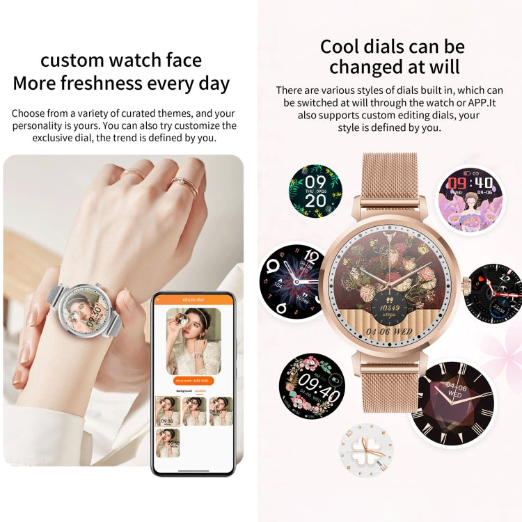 KC06 Women Menstrual Period Smart Watch Bracelet, Blood Pressure / Heart Rate Monitoring, Steel Strap(Silver) by bashfashion